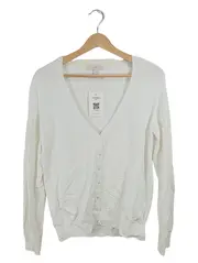 Vorschaubild 1 von Essential Damen Strickjacke Weiß Gr. XL Cardigan V-Ausschnitt Basic