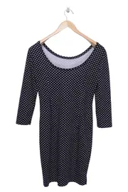 Vorschaubild 2 von Damen Freizeitkleid Gr. 38/M Schwarz Punkte Klassisch Vintage