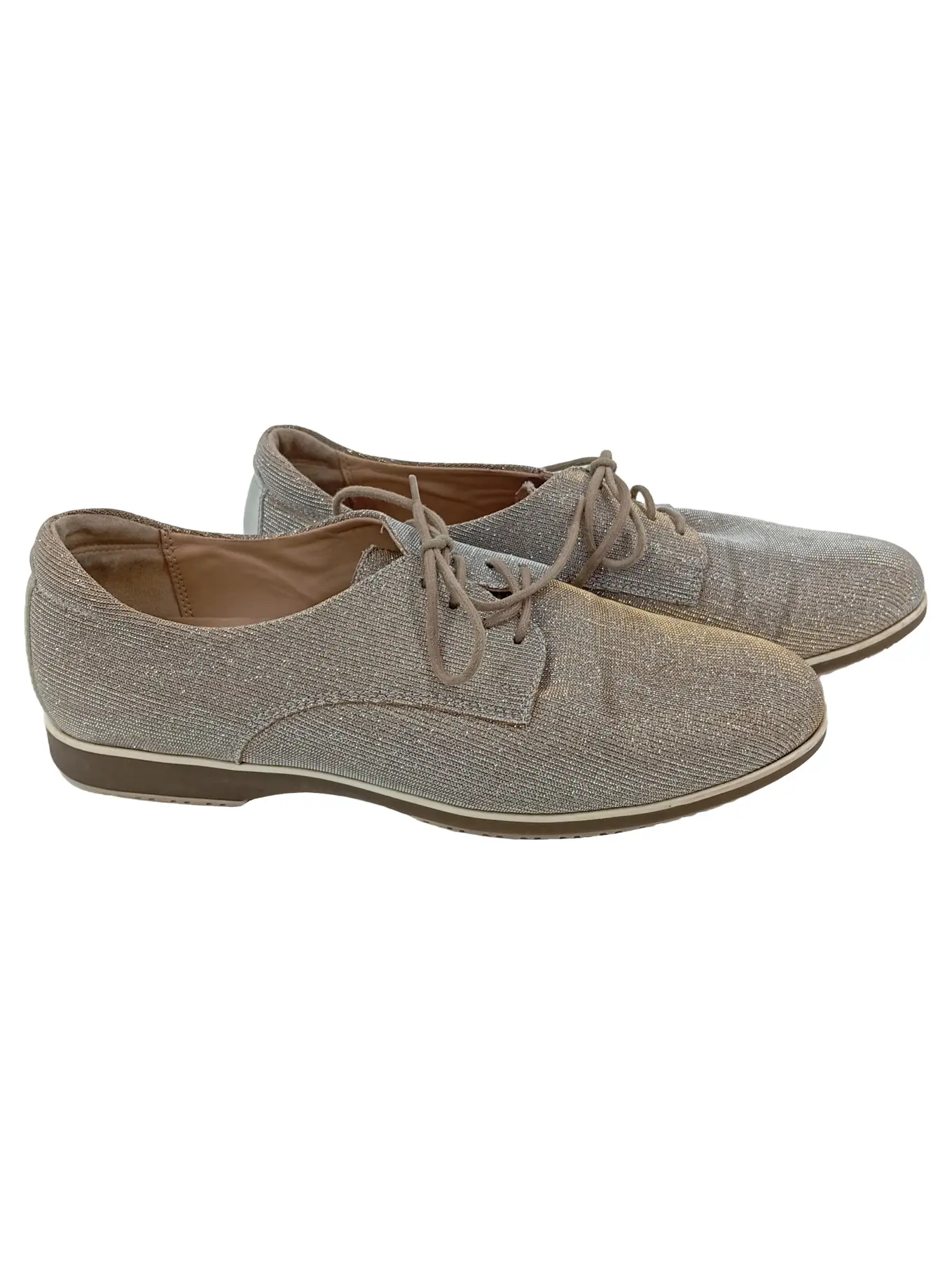 SIOUX Damen Schnürschuhe Gr. 39 Grau Glitzer Elegant Derby Schuhe