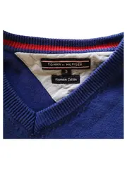 Vorschaubild 2 von Pullover Herren S V-Ausschnitt Blau Baumwolle Premium