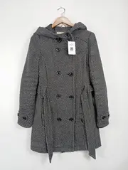 Vorschaubild 2 von CORDON Damen Übergangsmantel Gr. 36/S Grau Wolle Kapuze Trenchcoat