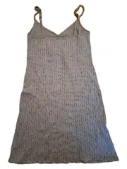 Vorschaubild 2 von Strickkleid Damen Grau Gr. 34, XS Trägerkleid Spitze Rippstrick