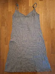 Vorschaubild 6 von Strickkleid Damen Grau Gr. 34, XS Trägerkleid Spitze Rippstrick