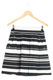 Vorschaubild 1 von Damen Faltenrock 38/M Gestreift Schwarz Weiß Klassisch Elegant