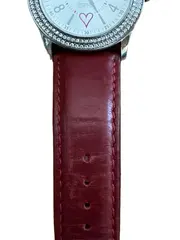 Vorschaubild 3 von Damen Armbanduhr Leder Strass Casual Rot Zifferblatt 4cm