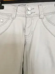 Vorschaubild 3 von Damen Stoffhose Gr. 36 Grau Casual Hose Baumwolle