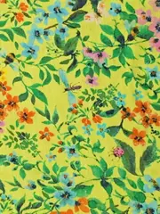 Vorschaubild 3 von Mädchen T-Shirt Gr. 98 Kurzarm Baumwolle Blumenmuster Gelb Freizeit