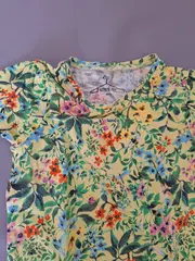 Vorschaubild 5 von Mädchen T-Shirt Gr. 98 Kurzarm Baumwolle Blumenmuster Gelb Freizeit