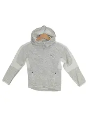 Vorschaubild 2 von Kinder Trainingsjacke Kapuzenjacke Gr. 116 Grau Meliert Sportjacke