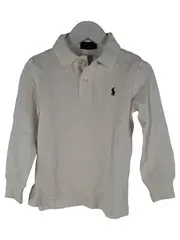 Vorschaubild 1 von Langarm Poloshirt Kinder Gr. 110 Weiß Klassisch