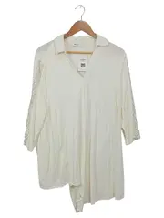 Vorschaubild 1 von Damen Bluse Gr. 46/3XL Creme Spitzendetails 3/4-Arm Tunika