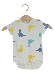 Vorschaubild 1 von Baby Body Kurzarm Gr. 56 Tiermotive Dino Organic Baumwolle Weiß