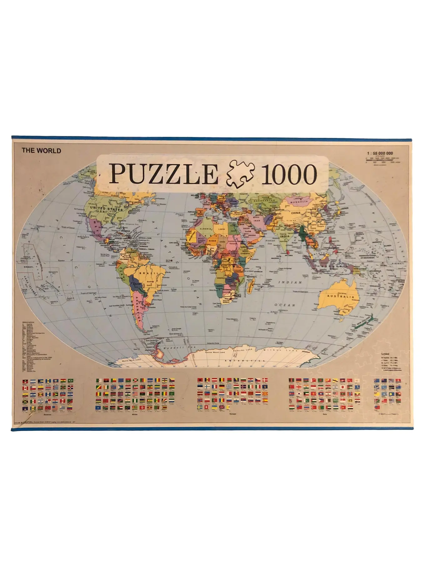 Weltkarte Puzzle 1000 Teile Länderflaggen Geografie Lernspiel Entspannung