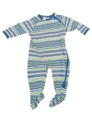 Vorschaubild 1 von Baby Strampler Schlafanzug Wolle Gr. 68 gestreift Mehrfarbig