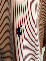 Vorschaubild 6 von Herren Business Hemd Gr. M rot weiß gestreift Langarm Baumwolle