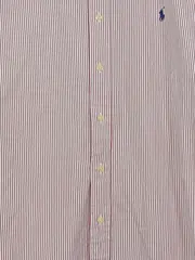 Vorschaubild 4 von Herren Business Hemd Gr. M rot weiß gestreift Langarm Baumwolle