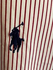 Vorschaubild 7 von Herren Business Hemd Gr. M rot weiß gestreift Langarm Baumwolle