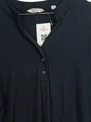 Vorschaubild 3 von Langarmshirt Damen Viskose Henley Basic Knopfleiste Schwarz M