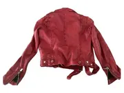 Vorschaubild 3 von Damen Lederjacke Bikerjacke Rot Gr. 42 Echtleder Biker Style