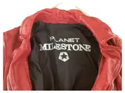 Vorschaubild 2 von Damen Lederjacke Bikerjacke Rot Gr. 42 Echtleder Biker Style