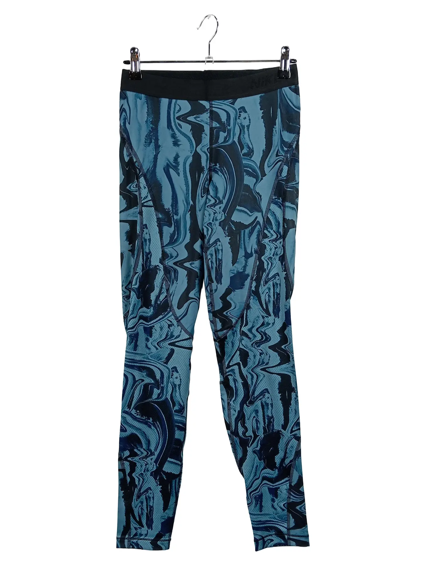 NIKE Pro Damen Leggings Laufhose Tights Sport Polyester Blau Gr M 38