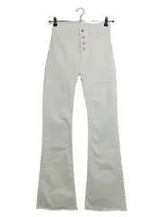 Vorschaubild 1 von Damen Jeans Bootcut Weiß Gr. 36 W28 High Waist Knopfleiste