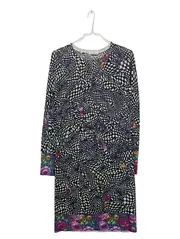 Vorschaubild 1 von Jerseykleid Damen Wolle Midikleid Geometrisch Mehrfarbig Gr. 36 S