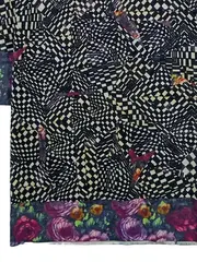 Vorschaubild 3 von Jerseykleid Damen Wolle Midikleid Geometrisch Mehrfarbig Gr. 36 S