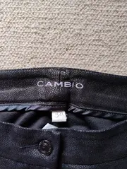 Vorschaubild 4 von Damen Lederhose Gr. 34 Schwarz Kunstleder Slim Fit