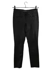 Vorschaubild 1 von Damen Lederhose Gr. 34 Schwarz Kunstleder Slim Fit