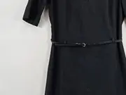 Vorschaubild 3 von Businesskleid Damen Gr. 34/XS Schwarz Etuikleid mit Gürtel