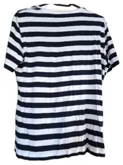 Vorschaubild 2 von Damen T-Shirt Gr. 40 Blau Weiß Streifen Pailletten Blumen