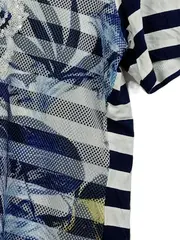 Vorschaubild 4 von Damen T-Shirt Gr. 40 Blau Weiß Streifen Pailletten Blumen