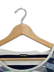 Vorschaubild 5 von Damen T-Shirt Gr. 40 Blau Weiß Streifen Pailletten Blumen