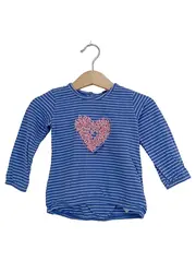 Vorschaubild 1 von Langarmshirt Herz Gestreift Blau Gr. 74 Mädchen Baby Shirt