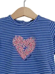 Vorschaubild 2 von Langarmshirt Herz Gestreift Blau Gr. 74 Mädchen Baby Shirt