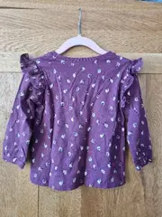 Vorschaubild 2 von Mädchen Langarmshirt Gr. 86 Hase Rüschen Lila Baumwolle
