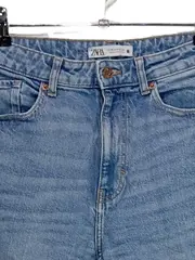 Vorschaubild 2 von Mom Jeans Damen Gr. 38 Hellblau High Waist Denim Hose