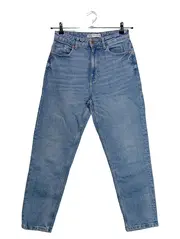 Vorschaubild 1 von Mom Jeans Damen Gr. 38 Hellblau High Waist Denim Hose