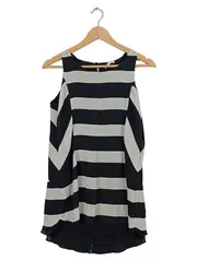 Vorschaubild 1 von Damen Top Gr. XS gestreift schwarz weiß ärmellos Bluse