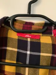 Vorschaubild 6 von Damen Bluse Kariert Gr. 34/XS Gelb Blau Rot Langarm Viskose