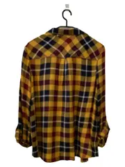 Vorschaubild 2 von Damen Bluse Kariert Gr. 34/XS Gelb Blau Rot Langarm Viskose