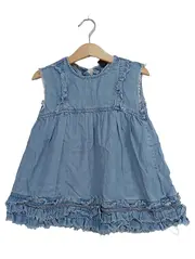 Vorschaubild 1 von Mädchen Jeanskleid Gr. 98 Blau Lyocell Rüschen Kleid