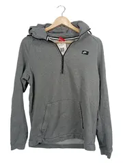 Vorschaubild 1 von Herren Kapuzenpullover Hoodie Half-Zip Grau Meliert Größe M