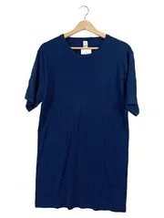 Vorschaubild 1 von Herren T-Shirt Blau Gr. XL Basic Baumwolle Rundhals