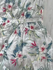 Vorschaubild 3 von Jumpsuit Damen Blumenmuster Viskose Playsuit Kurz Weiß XS