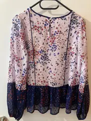 Vorschaubild 2 von Damen Bluse Viskose Gr. 36/S Floral Rüschen Langarm Frühjahr