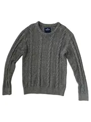 Vorschaubild 9 von Herren Pullover Gr. 46;S Grau Zopfstrick Strickpullover Logo Casual