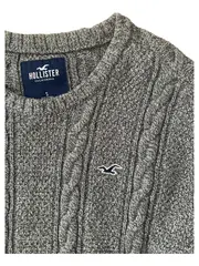 Vorschaubild 2 von Herren Pullover Gr. 46;S Grau Zopfstrick Strickpullover Logo Casual