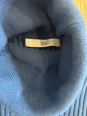 Vorschaubild 5 von EDC Damen Rollkragen Pullover Strickpullover Rippstrick Blau Gr. 34/XS Viskose